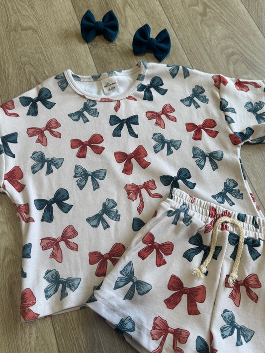 Patriotic Bows Slouchy Set