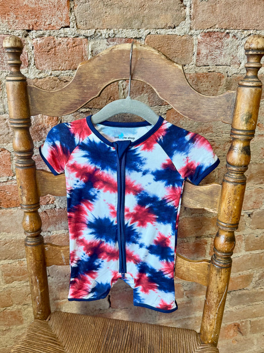 Firecracker Tie Dye Bamboo Short Romper