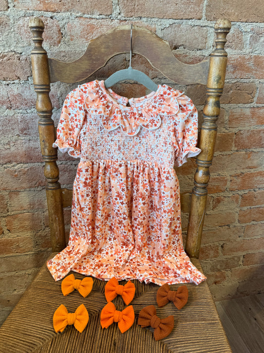 Autumn Bloom Smocked Dress