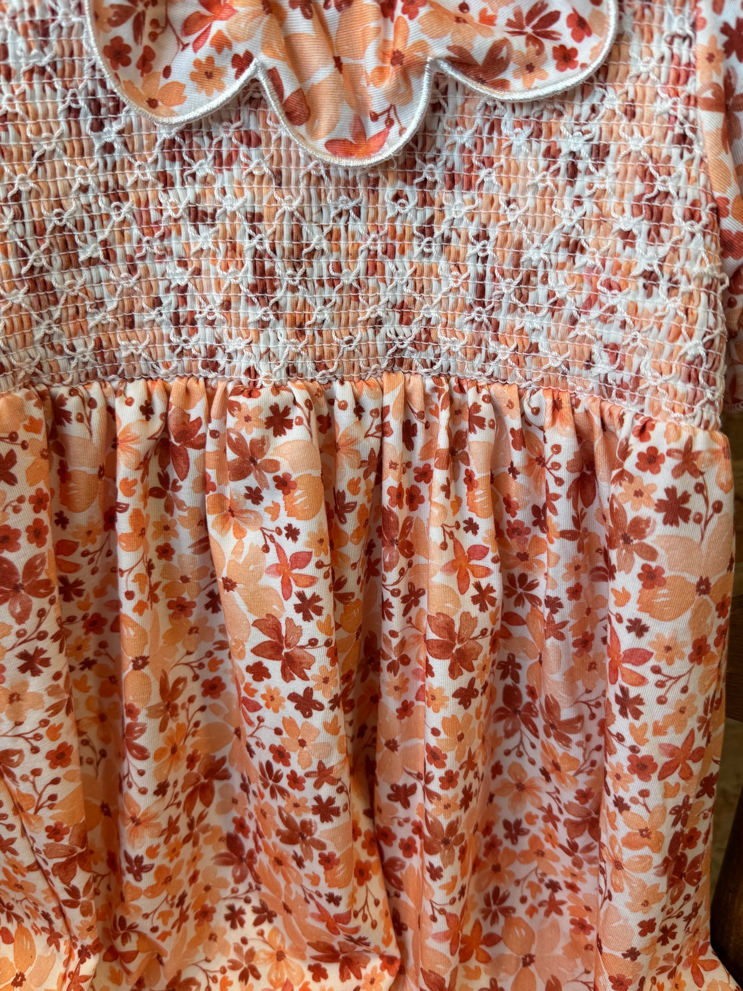 Autumn Bloom Smocked Dress