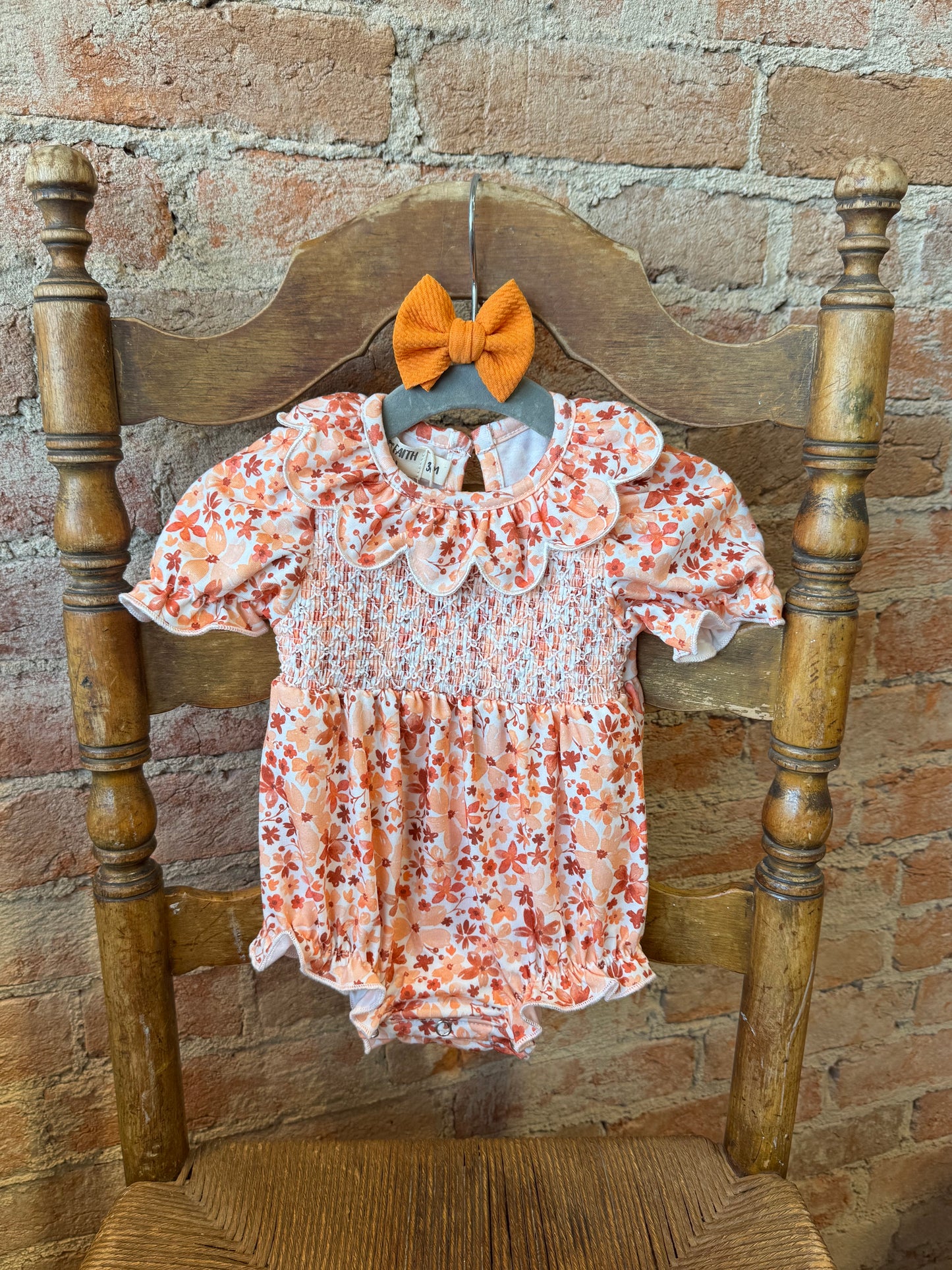 Autumn Bloom Smocked Romper