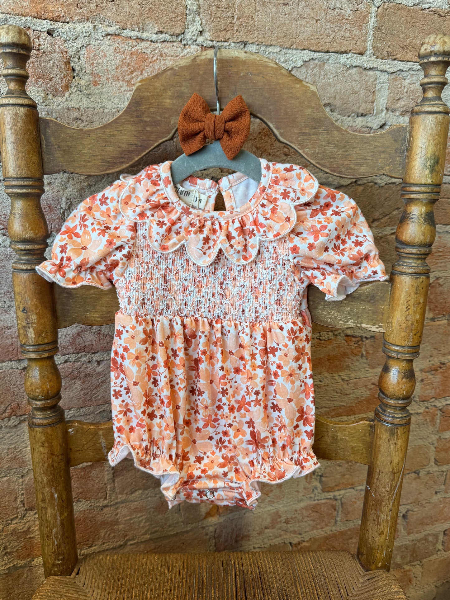 Autumn Bloom Smocked Romper