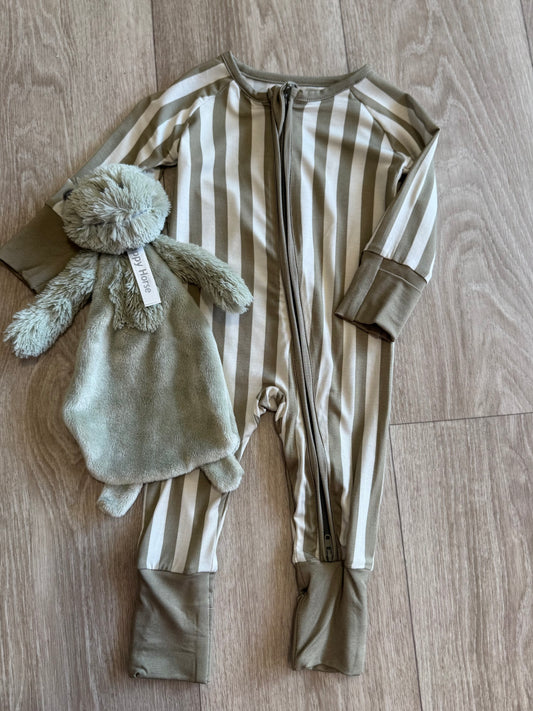 Olive Stripe Bamboo Sleeper