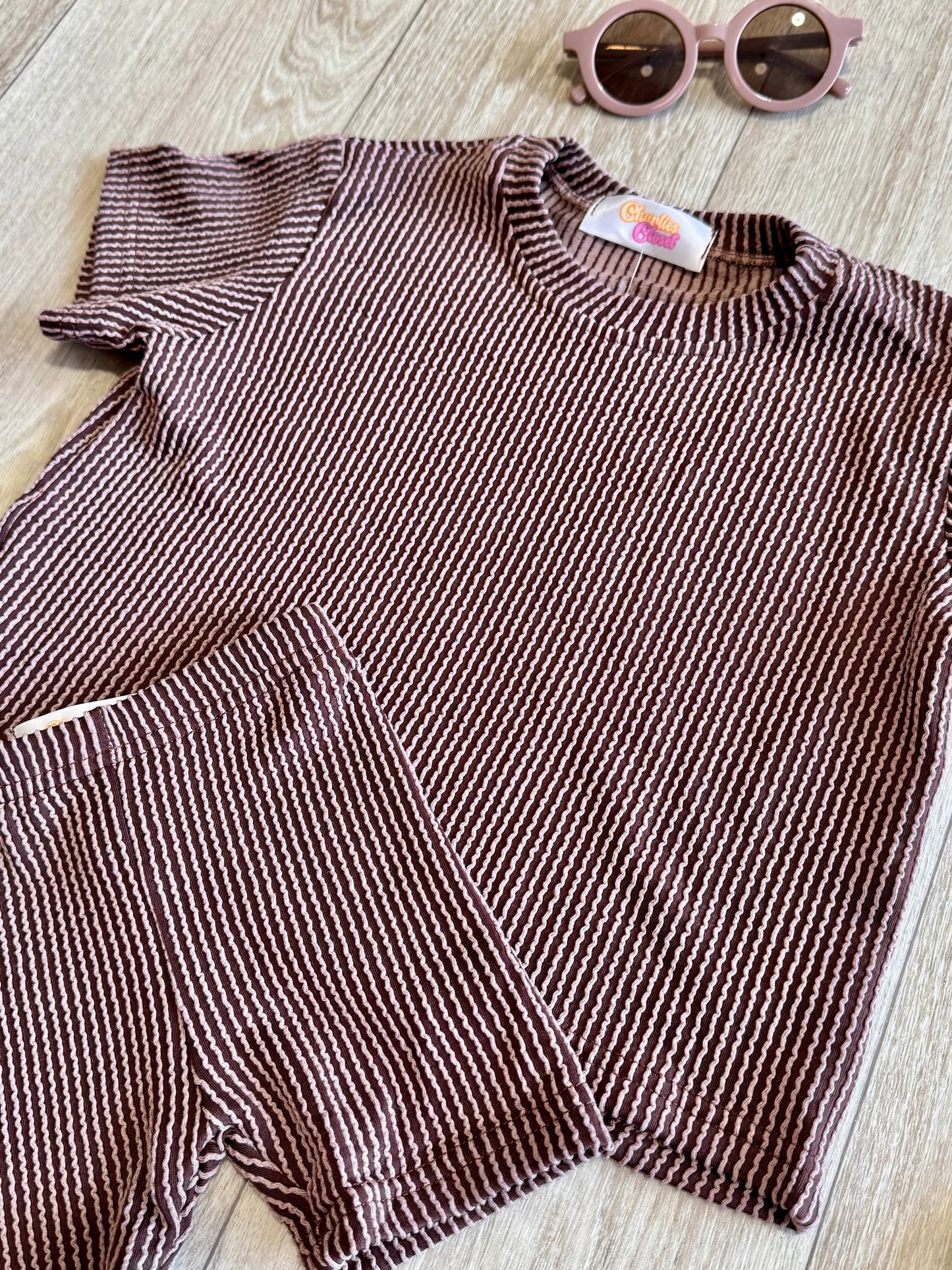 Oversized Ribbed Biker Set - Espresso