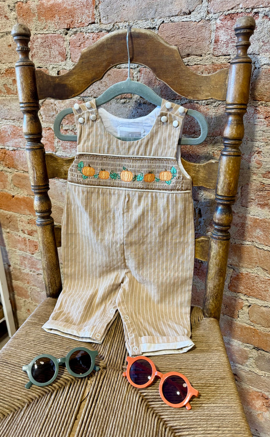 Pumpkin Pinstripe Overalls