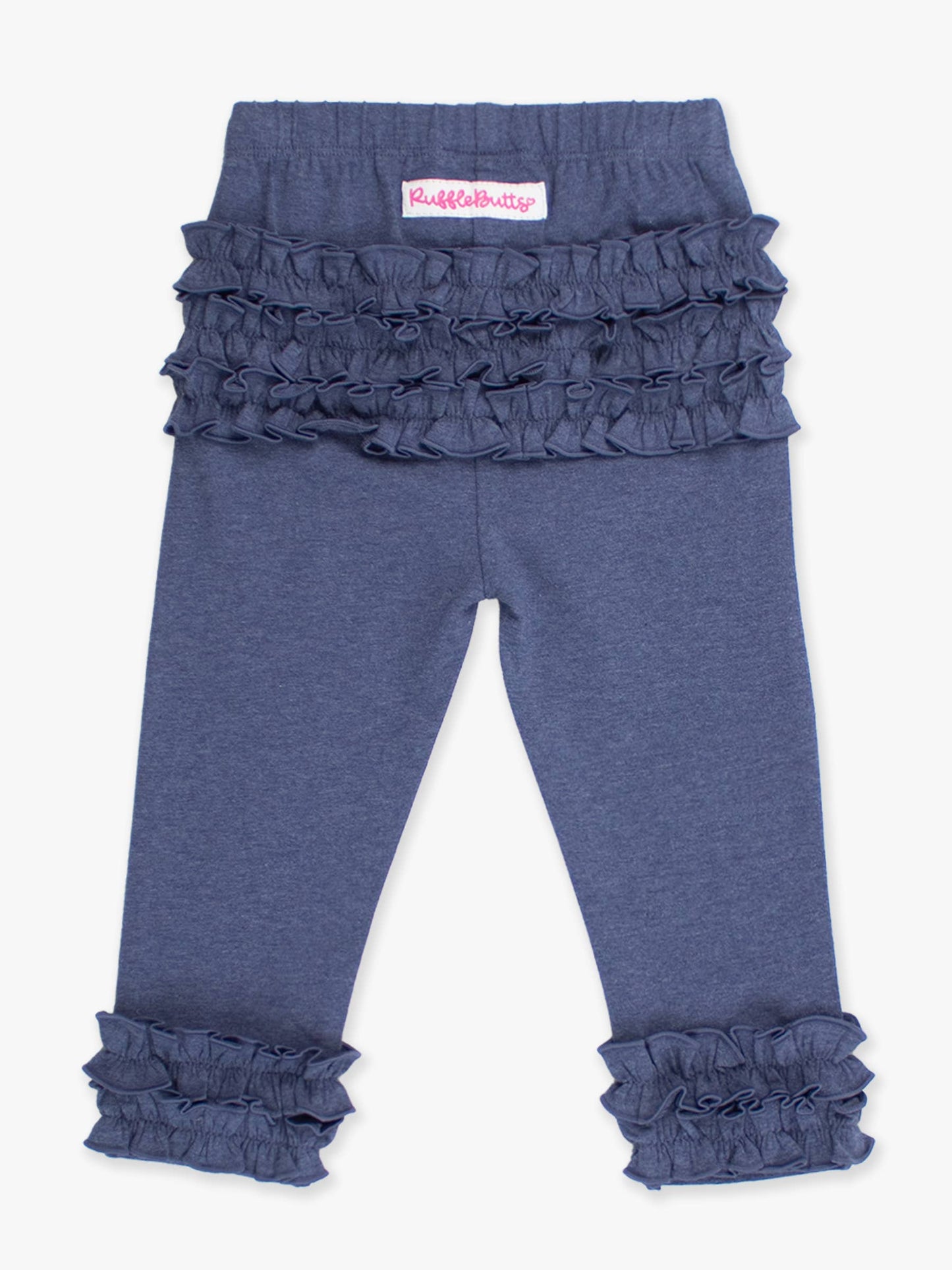 Faux Denim Ruffle Leggings