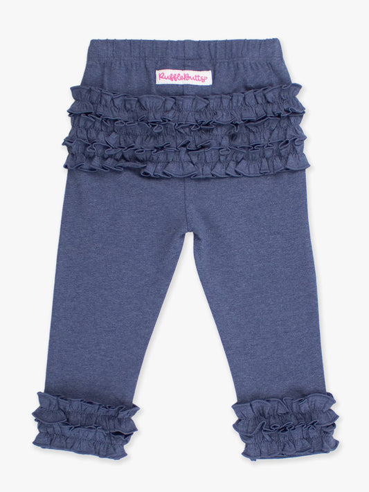 Faux Denim Ruffle Leggings