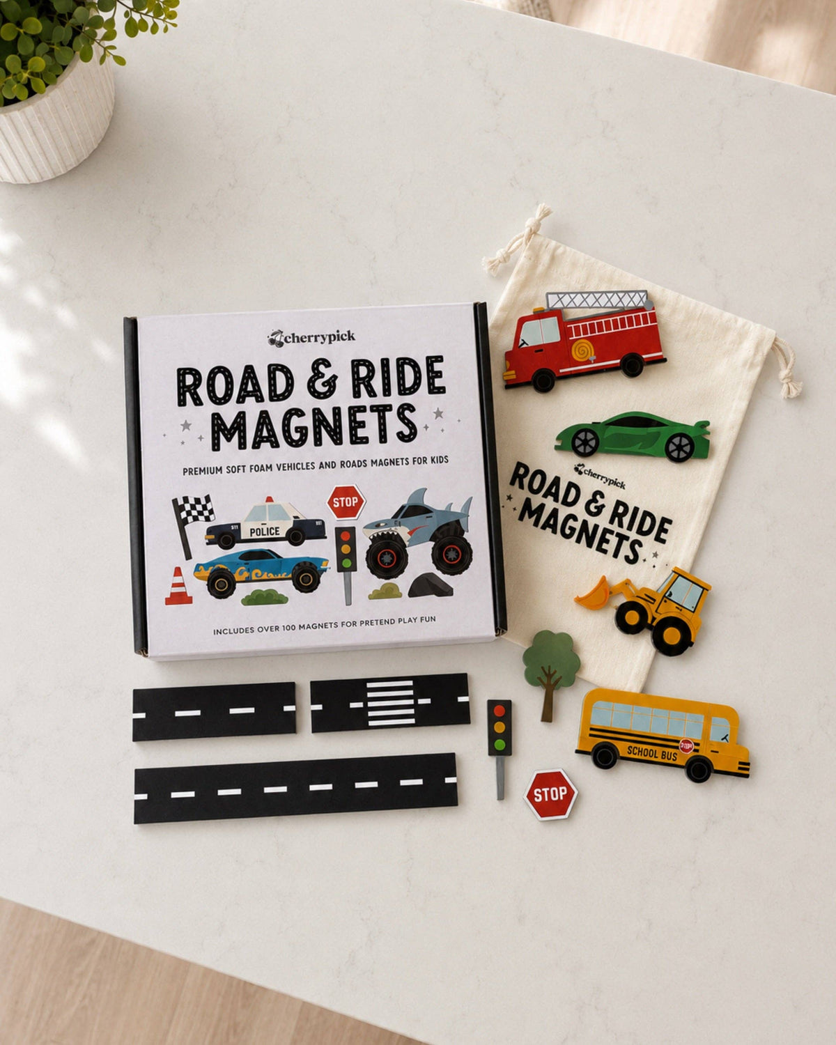 Road & Ride Car Magnets 100 Piece Set