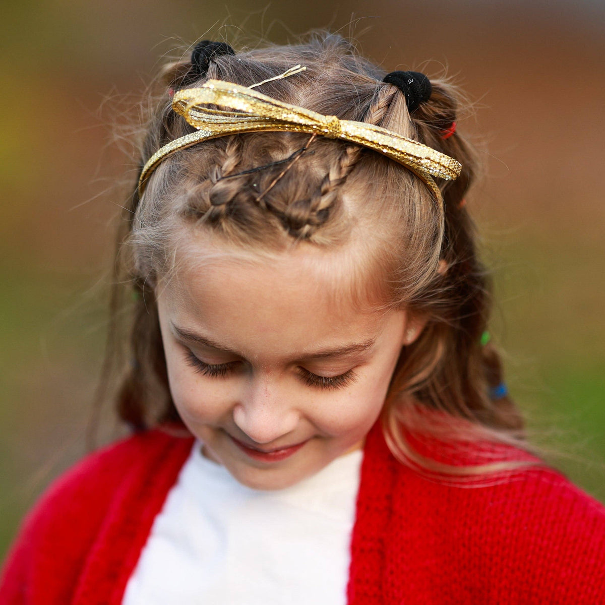 Thin Metallic Bow Headband