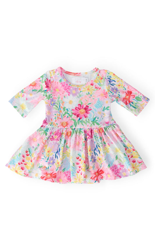 Field of Flowers 3/4 Sleeve Twirl Bodysuit
