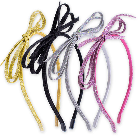 Thin Metallic Bow Headband
