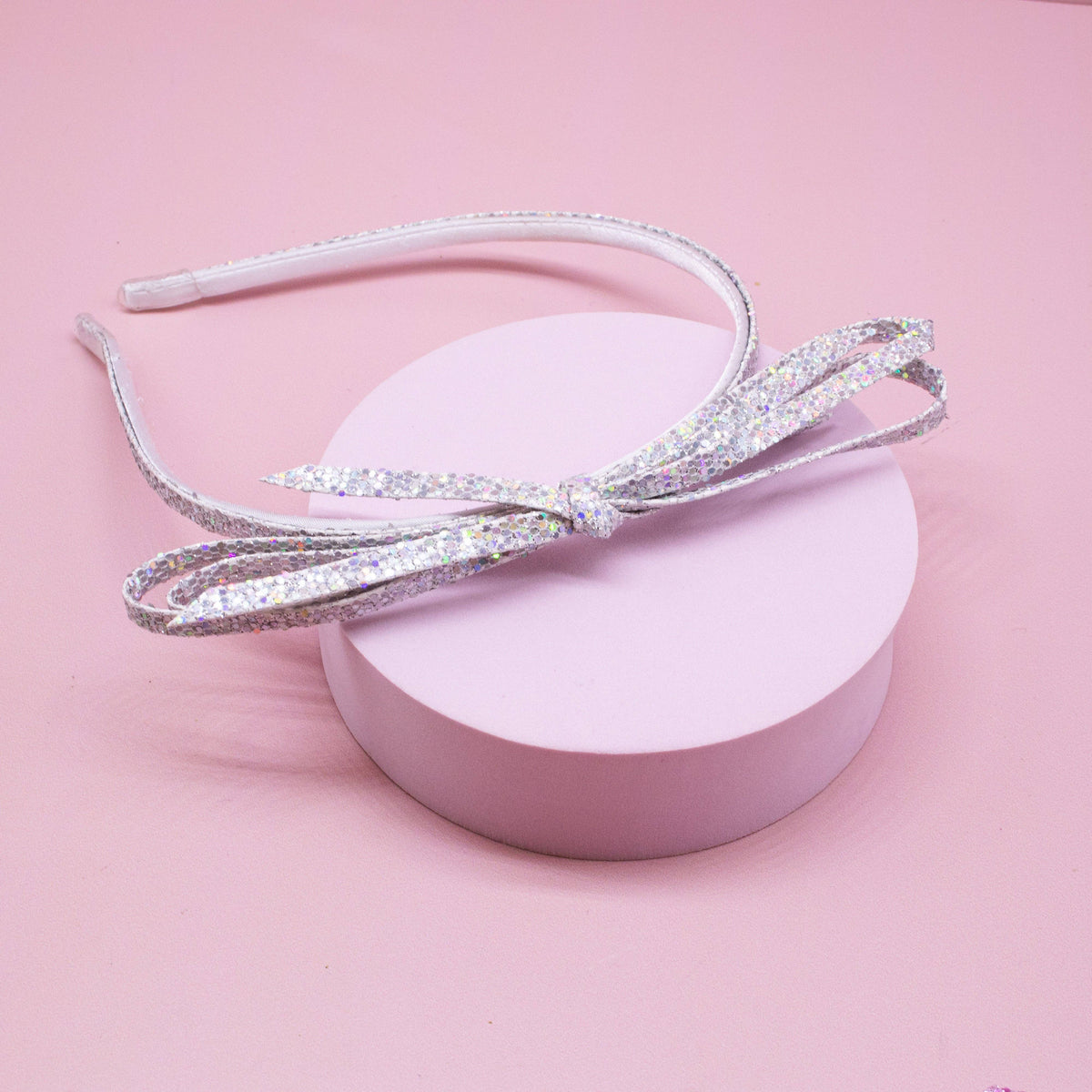 Thin Metallic Bow Headband
