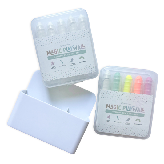 Magic Playwall- Dustless Chalk Crayons & Magnetic Holder