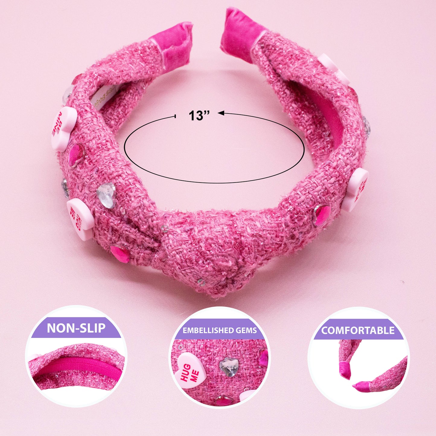 Valentine's Day Embellished Knot Headband