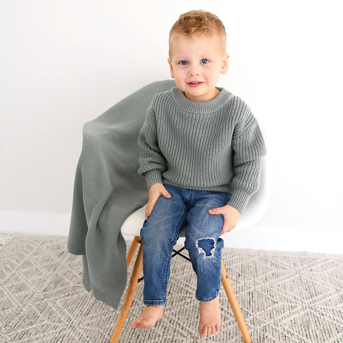 Eucalyptus Solid Knit Sweater