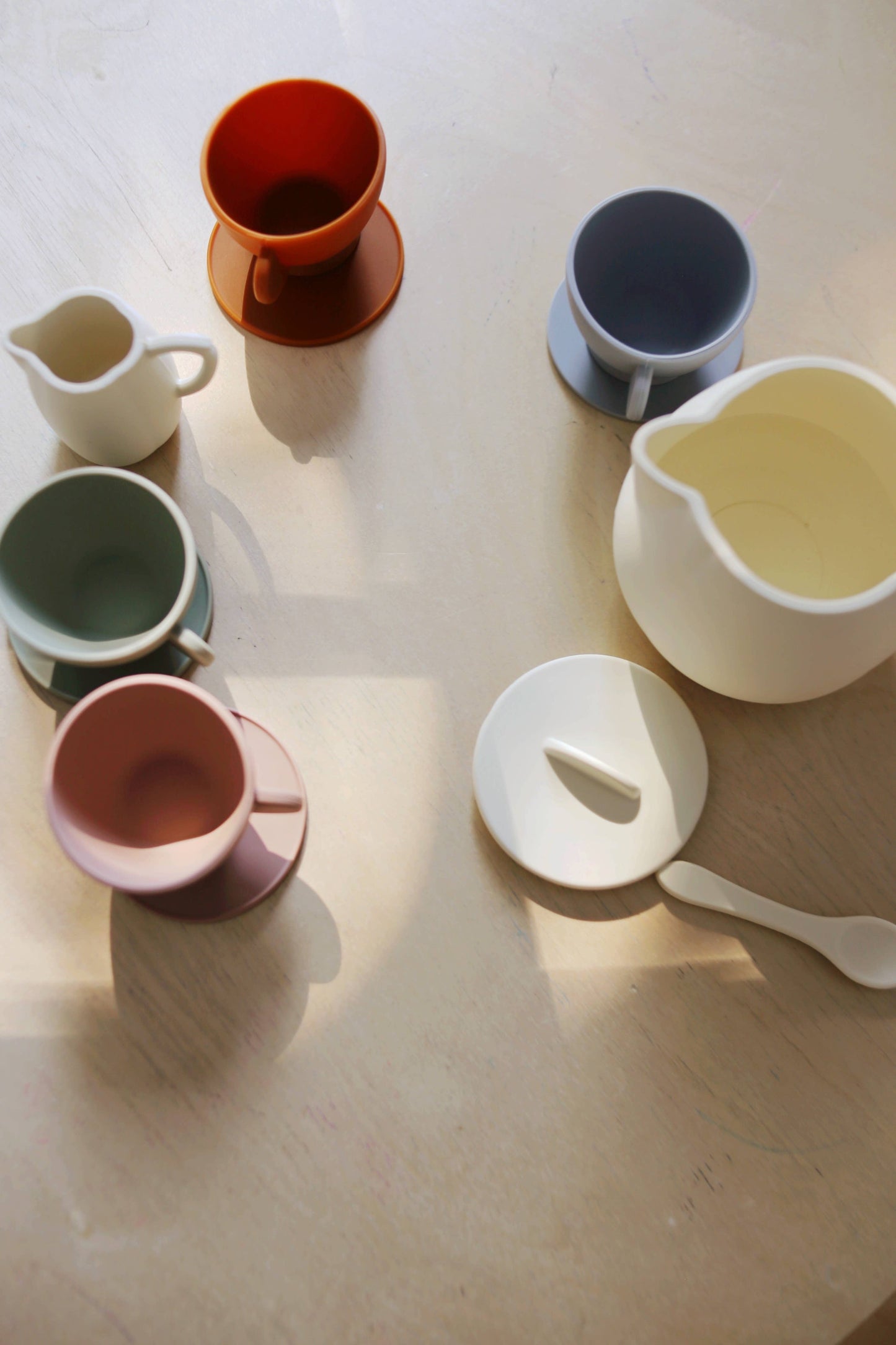 Cream Silicone Tea Set- 12 Piece Set