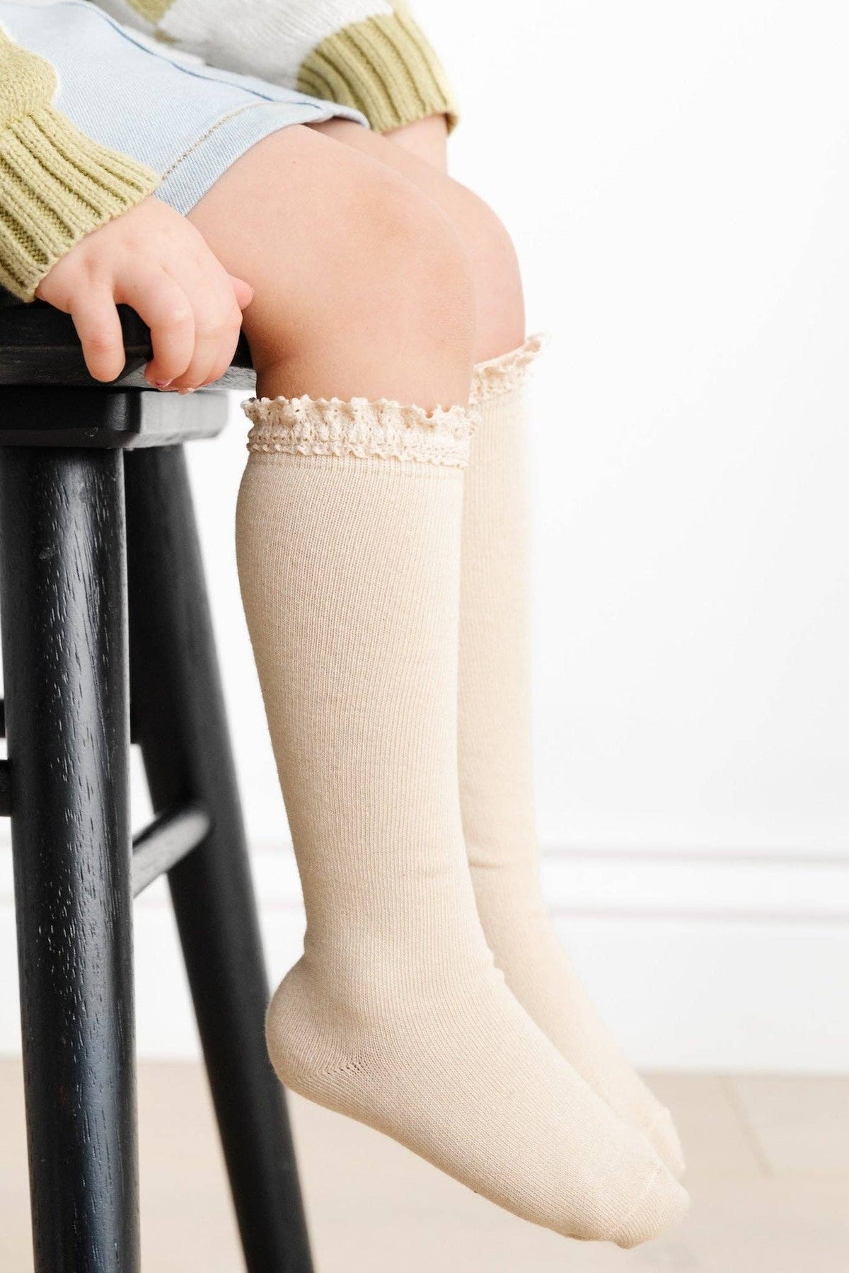 Vanilla Lace Top Knee High Socks