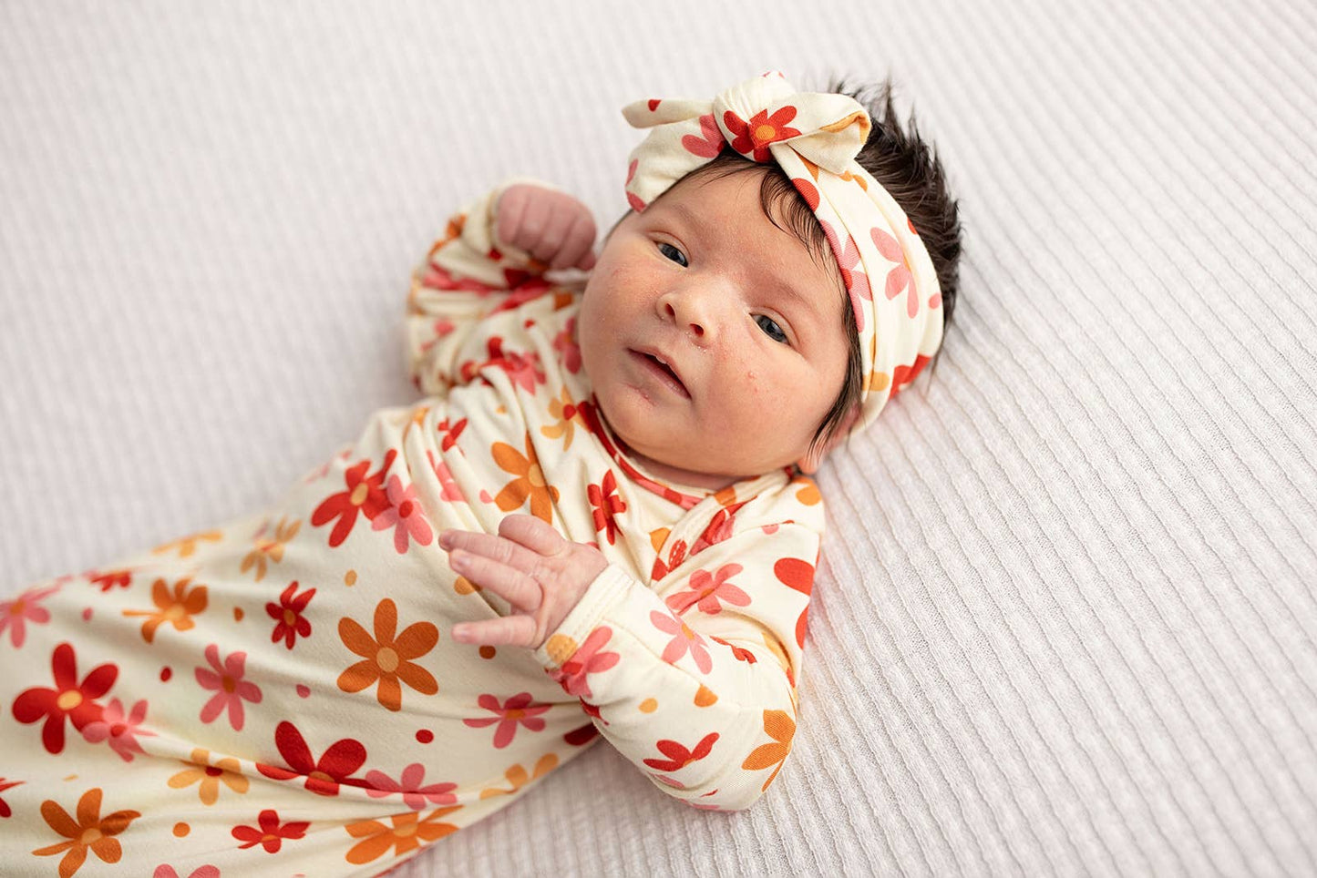 Groovy Flower Knotted Baby Gown