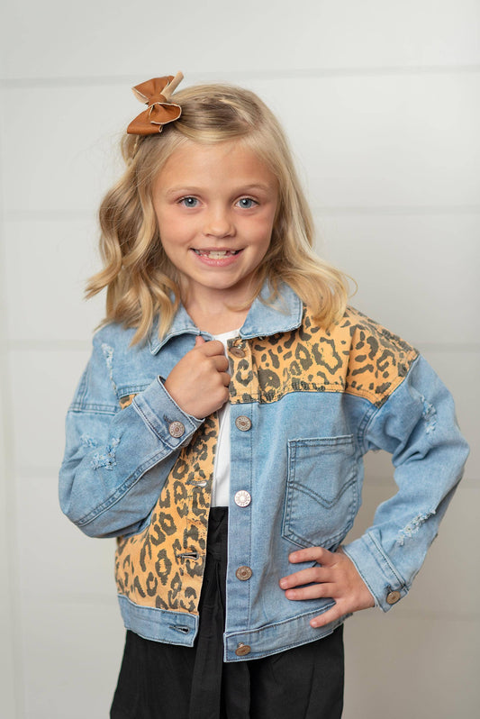 Denim Leopard Jean Jacket