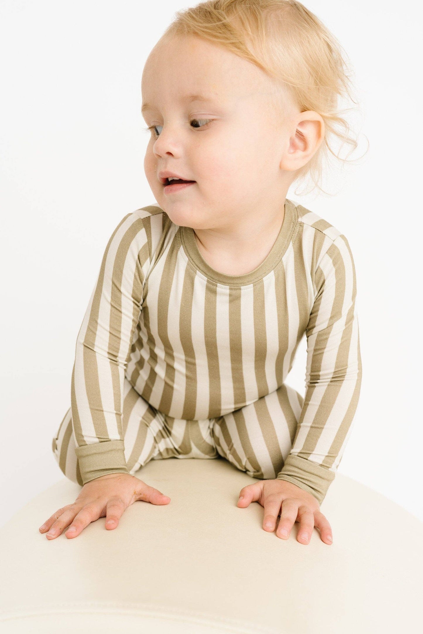 Olive Stripe Bamboo Set