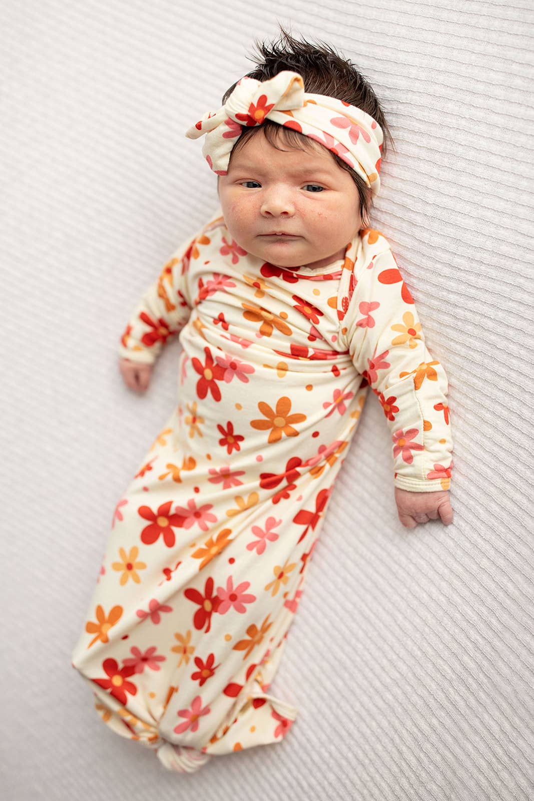 Groovy Flower Knotted Baby Gown