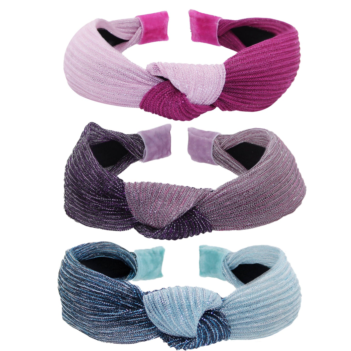 Two Tone Pleated Knot Headband