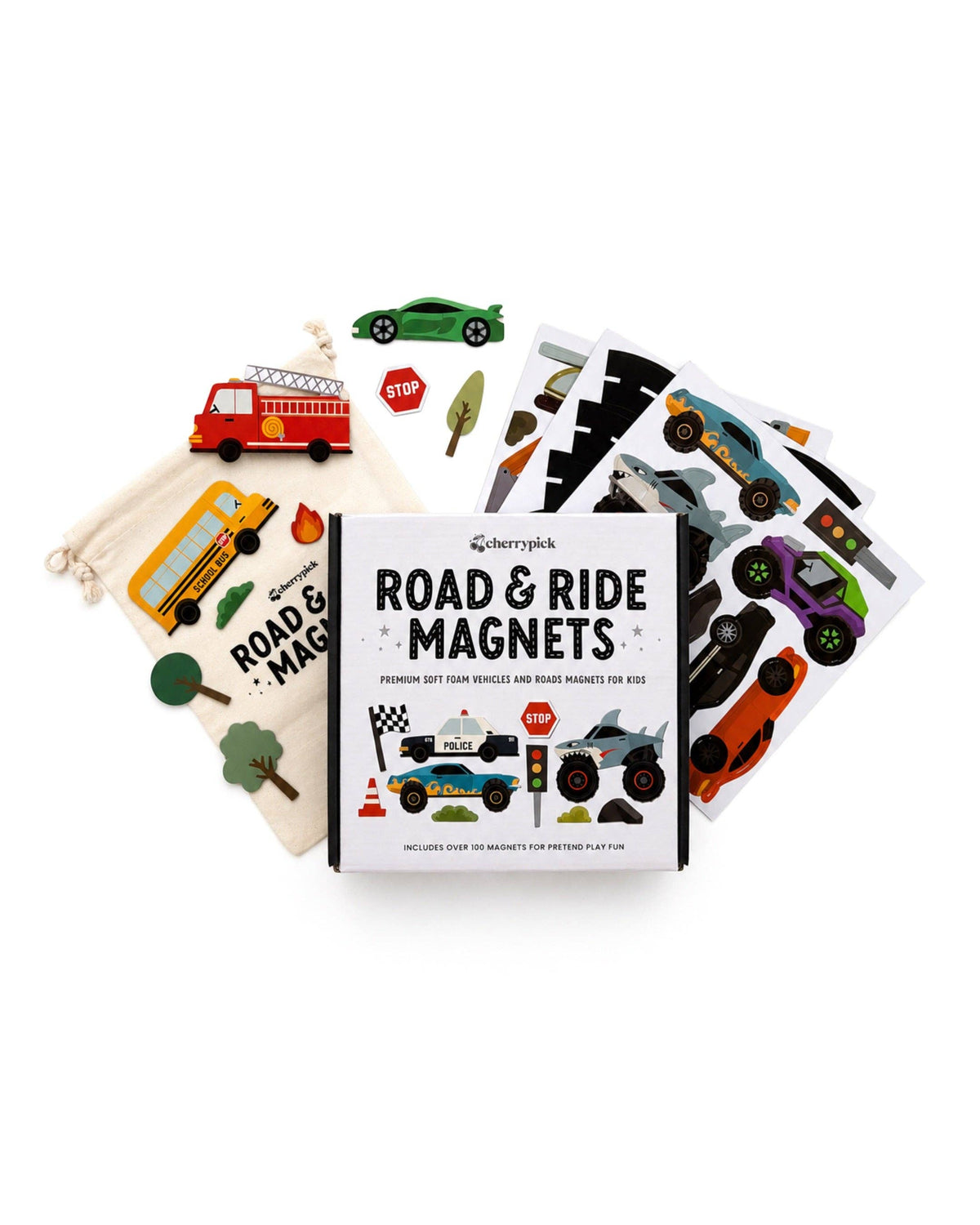 Road & Ride Car Magnets 100 Piece Set