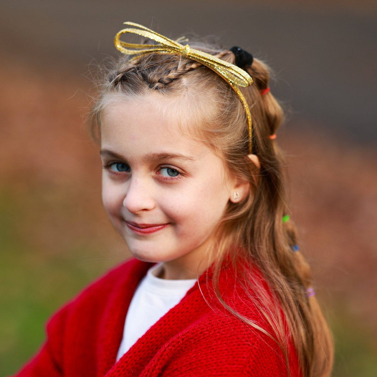 Thin Metallic Bow Headband