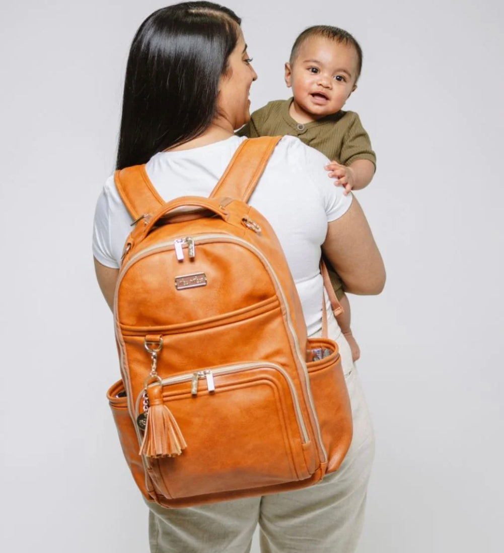 Itzy Ritzy Boss Plus Diaper Bag - Cognac